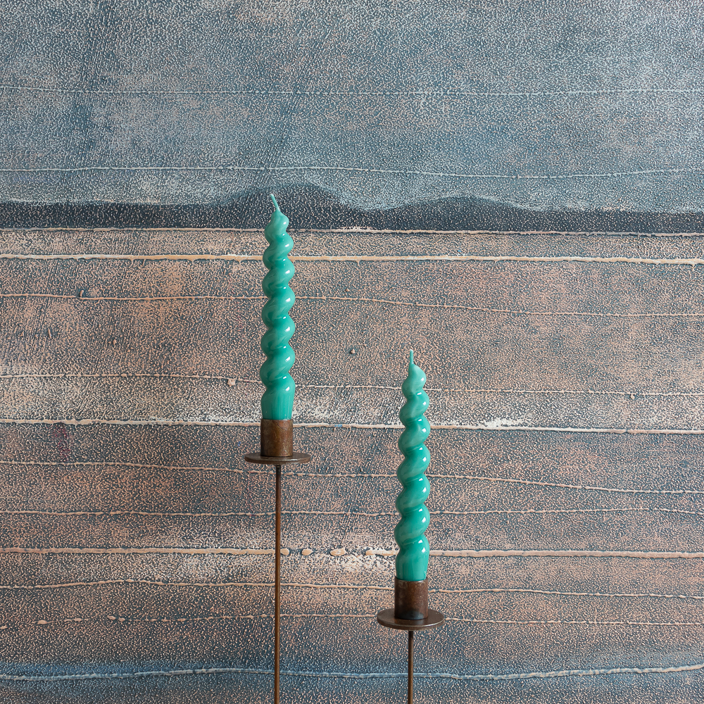 NAMBA_TWIST_Vela esmaltada azul turquesa