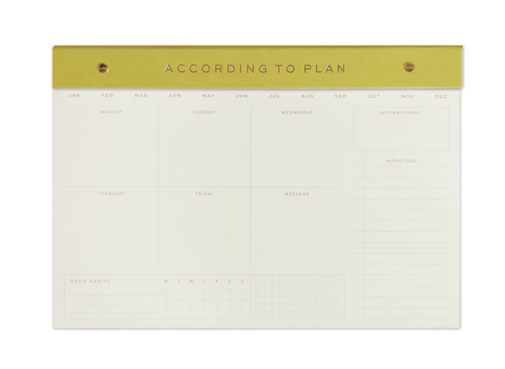 Bloc de Planificación Semanal de Nuevos Hábitos y Afirmaciones - Verde Limón