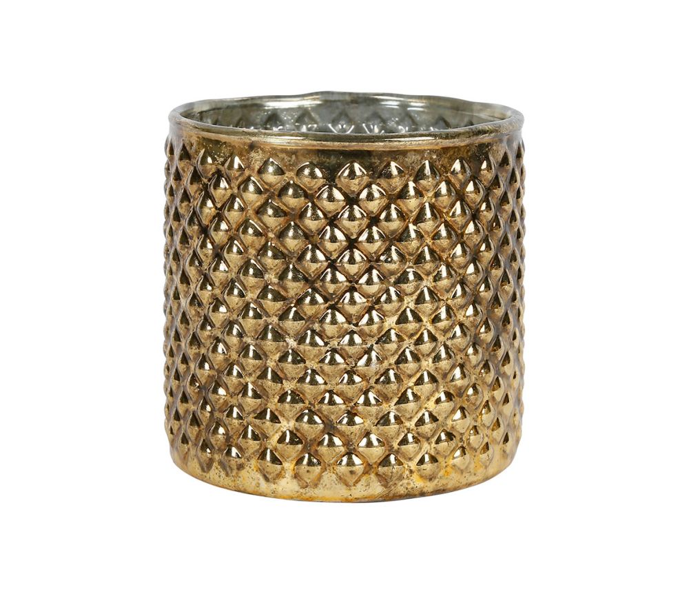 KALEI - Portavelas dorado de cristal, tamaño pequeño. CÔTÉ TABLE