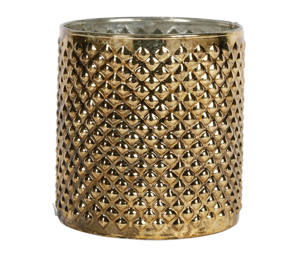 KALEI - Portavelas dorado de cristal, tamaño grande. CÔTÉ TABLE