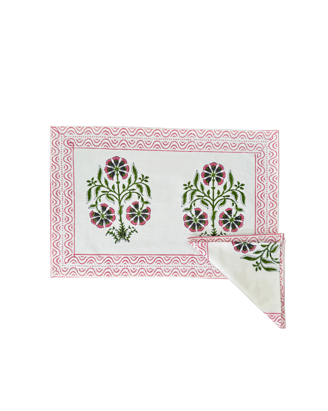 BENARÉS - Set de 2 manteles individuales con servilletas a juego