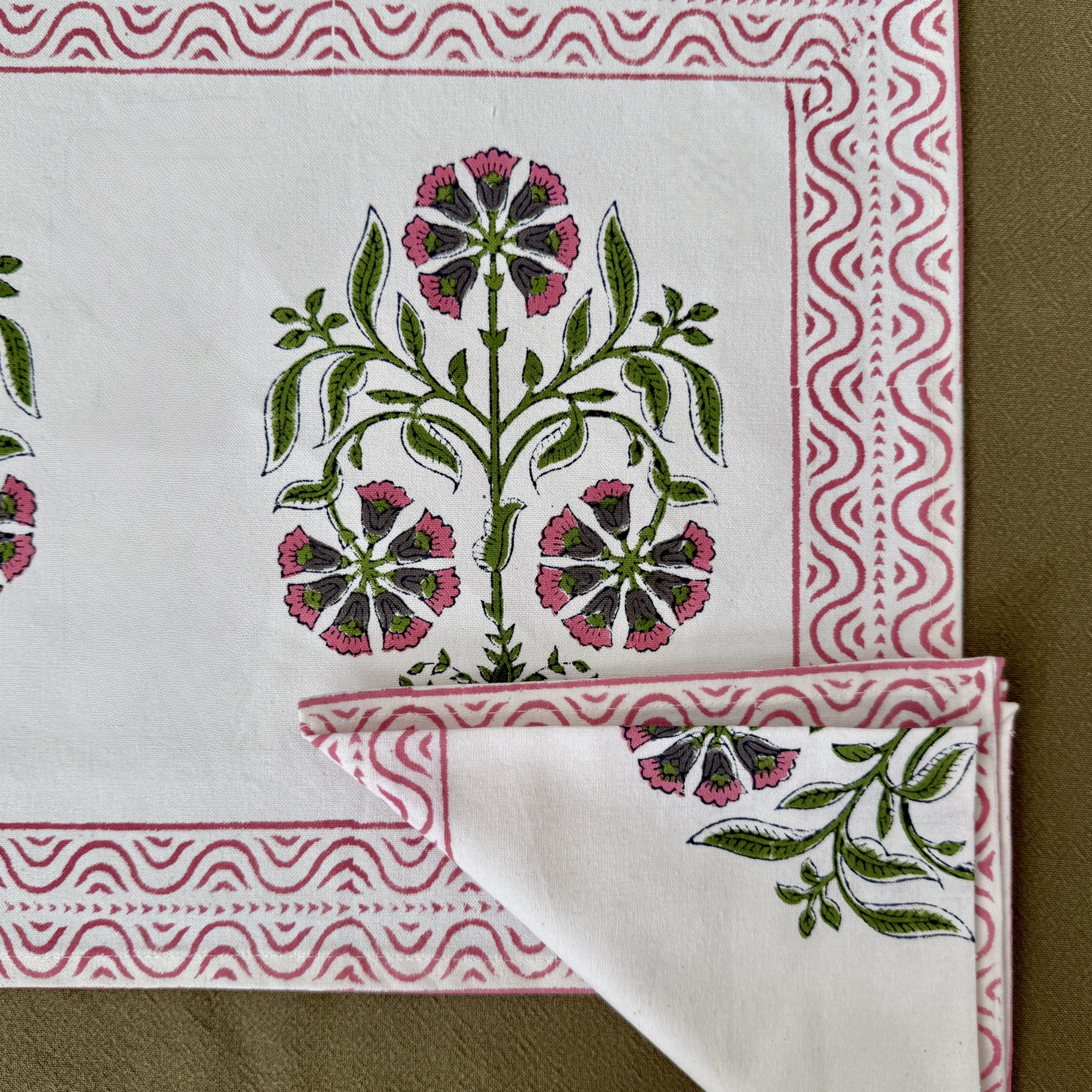 BENARÉS - Set de 2 manteles individuales con servilletas a juego - Imagen 2