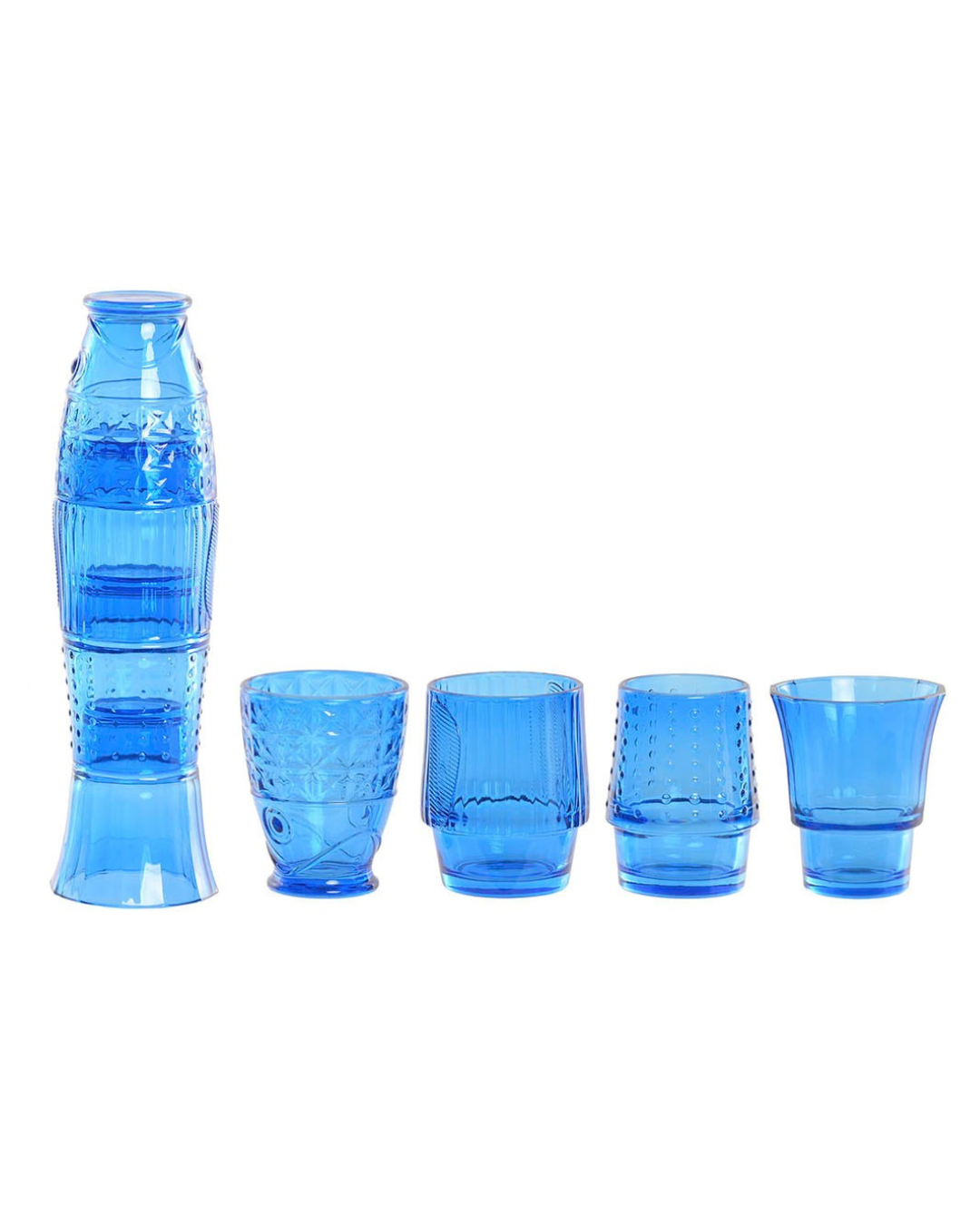 FISH AZUL- Set de 4 vasos apilables